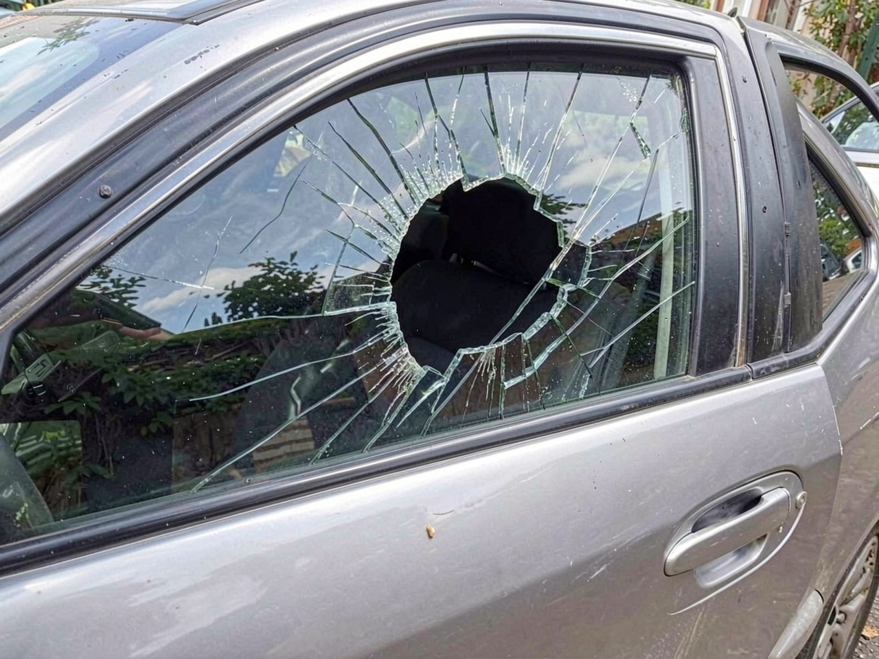 Vidro de carro arrombado